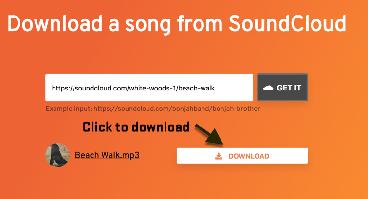 Click the Download button to initiate the SoundCloud MP3 download